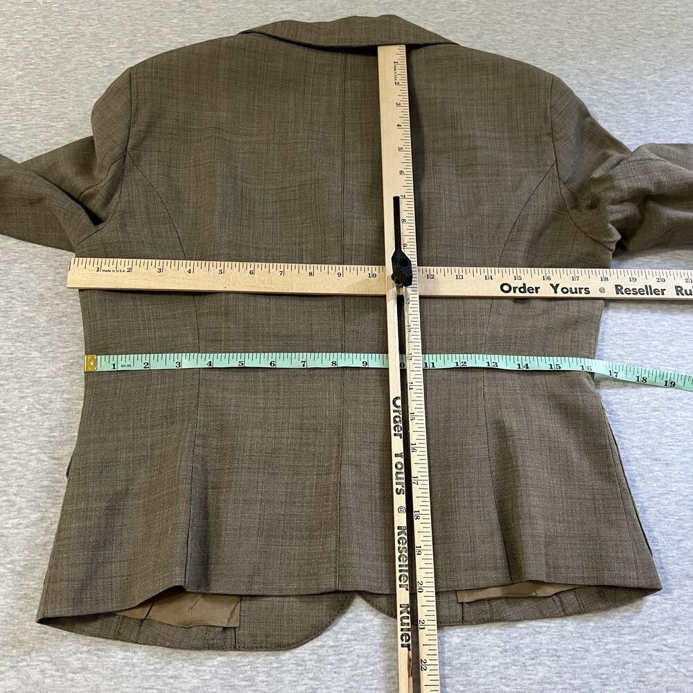 Worth Blazer Womens 8 Lightweight Brown Wool Blend Tailored Career Jacket - Picture 11 of 15